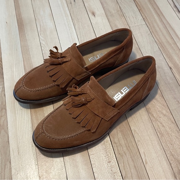 NWB Intensi Stylish Biscotti Suede Loafer Men’s Shoes - Made in Italy - Sz 42 - Picture 2 of 16